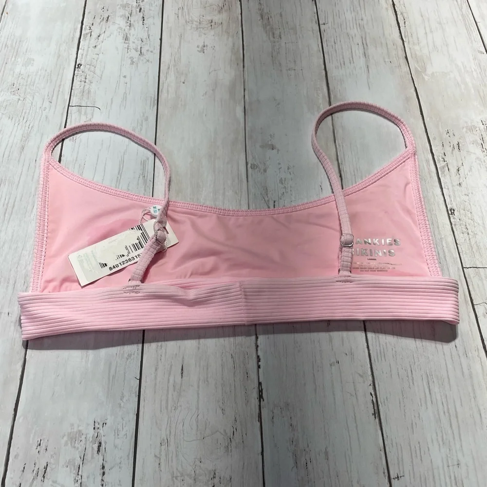 Gavin Ribbed Scoop Bikini Top in Love Pink by FRANKIES BIKINIS - Picture 5 of 6